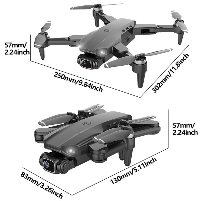 AERIUM L900 GPS 4K drón, fekete - 3 akkumulátor