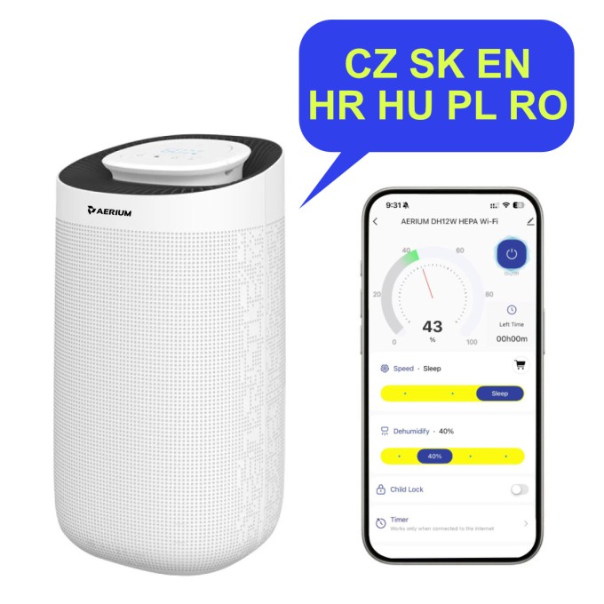 Párátlanító és légtisztító AERIUM DH12W HEPA Wi-Fi