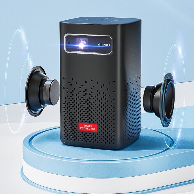 AERIUM P8000 DLP Wi-Fi Super Bass mini hordozható projektor akkumulátorral